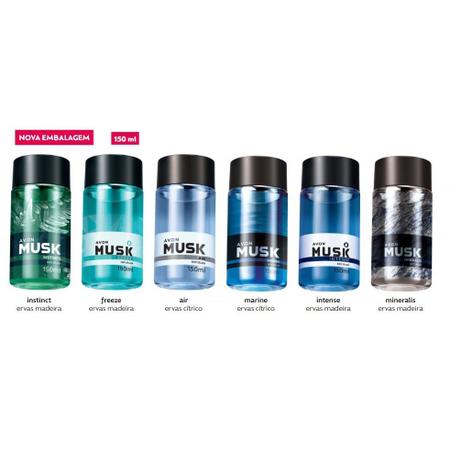 Body Splash Masculina Avon Musk Marine 150ml Imagem de Body Splash Masculina Avon Musk Marine 150ml