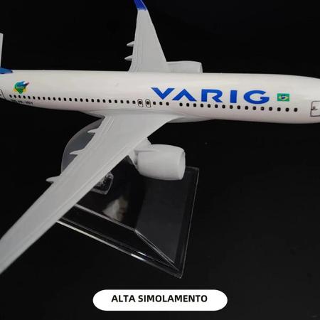 Imagem de Boeing Airbus B737 Diecast Modelo Escala 1:400 Aeronave De Metal Réplica Varig Brasil Aviação