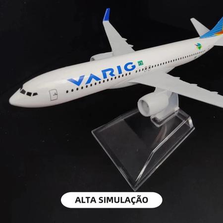 Imagem de Boeing Airbus B737 Diecast Modelo Escala 1:400 Aeronave De Metal Réplica Varig Brasil Aviação