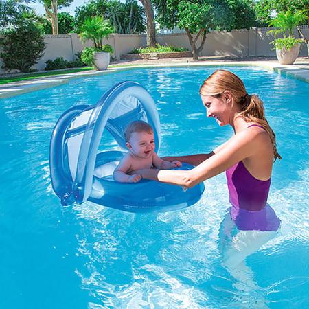 Imagem de Boia Bote Bebe Cobertura Fralda Infantil Inflável Proteção