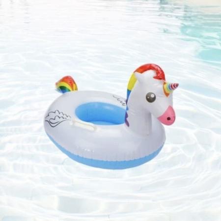 Imagem de Boia Bote De Unicornio Para Bebe Unicornio Inflável