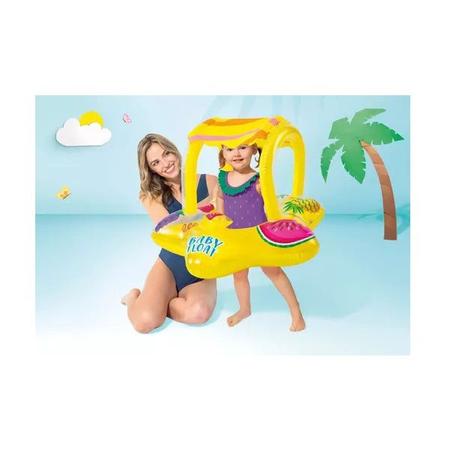 Imagem de Boia Bote Infantil Cobertura Solar Para Bebe Piscina Praia