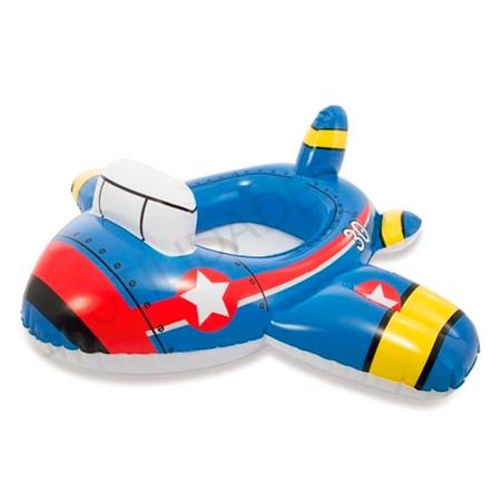 Imagem de Boia Bote Infantil Inflável Com Fralda Temático Policia Bombeiro Avião Para Piscina