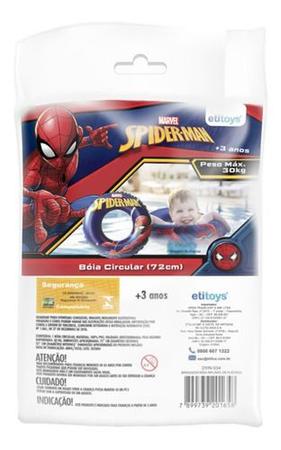 Imagem de Boia Circular Infantil 72 Cm Spiderman Etitoys - Aventuras Aquáticas com o Herói Favorito