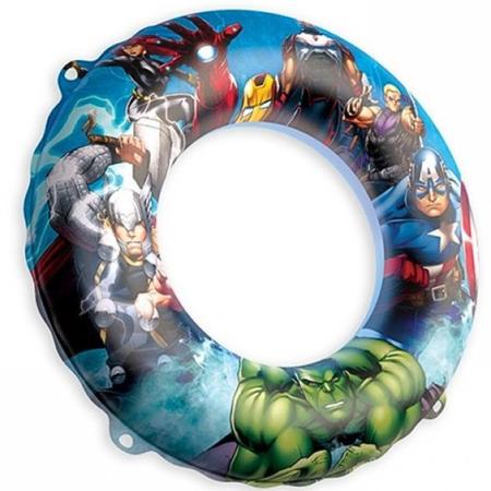 Imagem de Boia Circular Inflável Infantil De Piscina E Praia 72 Cm Cor Azul Super Heróis Marvel Vingadores Etitoys