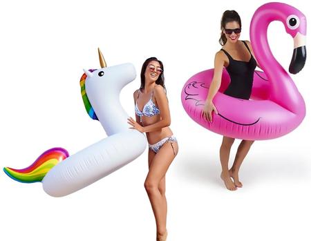 Imagem de Boia Flamingo Unicornio Gigante Piscina Inflável 120cm Adulto