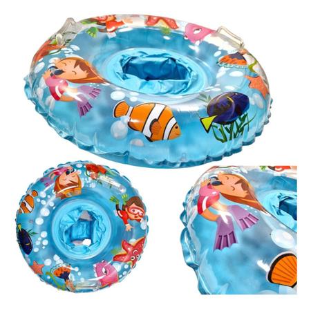 Imagem de Boia Infantil Anel Piscina Mar Praia Criança Kids Divertida Não Fura Estampada Nemo Enchimento Salva-vidas Braço 