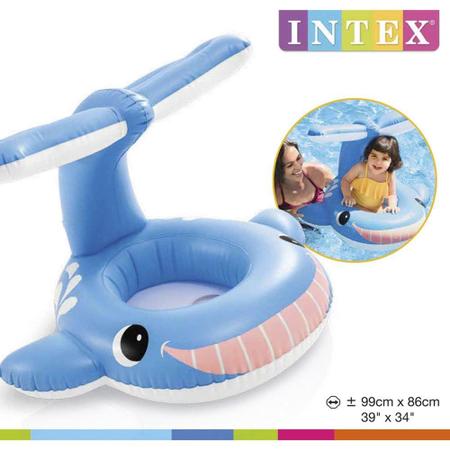 Imagem de Boia Infantil Inflável Bebê Com Assento Baleia Intex 56591