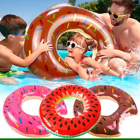 Imagem de Bóia Infllável Circular Para Piscina Donuts Melancia 120cm Adulto - Snel