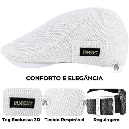 Imagem de Boina Masculina Italiana Leve E Confortável Branco Premium