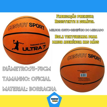 Bola Basquete Basketball Tamanho Oficial E Bomba Para Encher