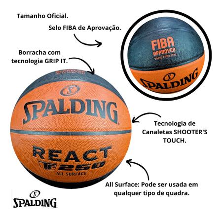 Imagem de Bola basquete spalding react tf-250 fiba - laranja, preto (07)