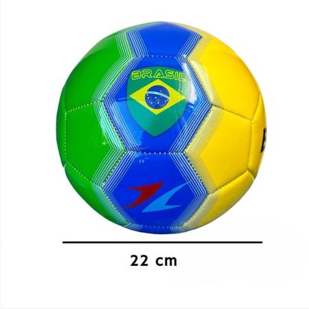 Imagem de Bola Campo De Futebol Cheia Brasil Campeonato Copa Do Mundo costurada