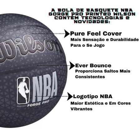 Bola Basquete Wilson nba Forge Pro Printed Original Preto em