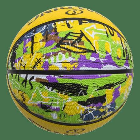 Bola de Basquete Spalding Grafitti Amarela e Preta Tamanho 7