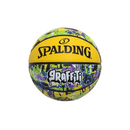 Bola de Basquete Spalding Grafitti Amarela e Preta Tamanho 7