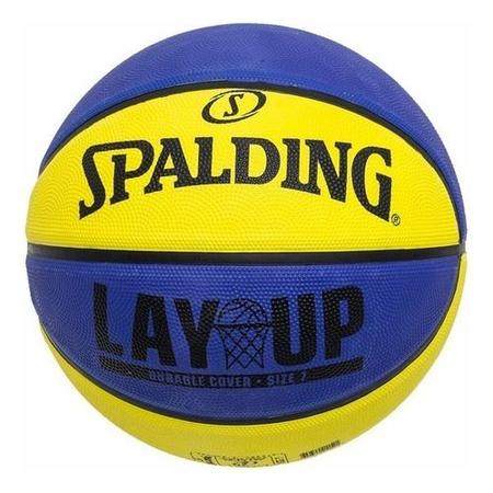 Bola de Basquete Spalding Modelo Lay UP cor Amarela e Azul