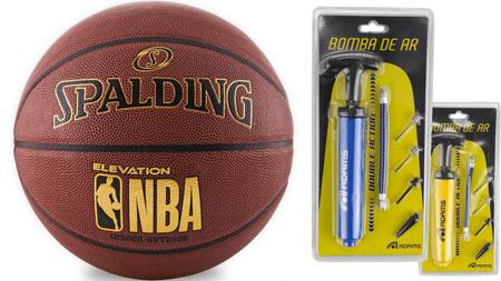 Kit Bola Basquete Spalding Slam Dunk + Bomba de Ar - Shop Coopera