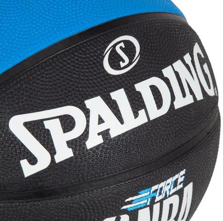 Bola de Basquete Spalding Force - Preto+Azul:Preto/Único/Preto