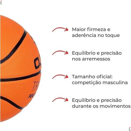 Bola de Basquete Oficial da Vollo Tamanho 7 All-Court Indoor Outdoor - 1 Fit