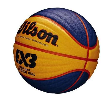 Bola de Basquete Wilson Oficial Fiba 3X3 Azul e Amarela 