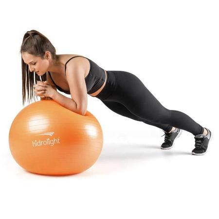 Imagem de Bola de exercícios ginástica pilates - anti estouro - suporta até 300kg - bomba de enchimento - 55cm - hidrolight