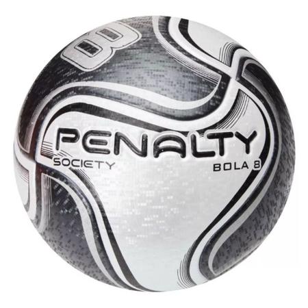 Imagem de Bola de Futebol Society Penalty 8x Prata Preto