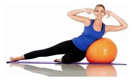 Imagem de Bola de Ginástica 65cm Diâmetro Material PVC Laranja Atrio Ideal para Pilates Yoga Treino Funcional