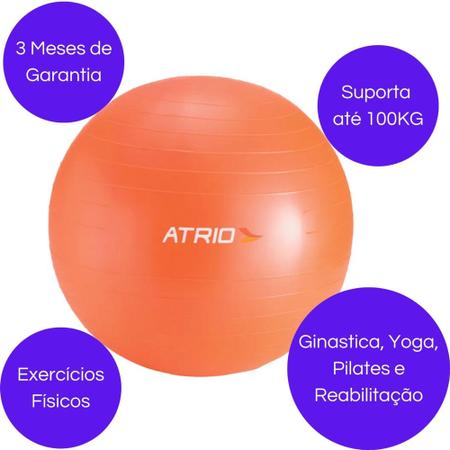Imagem de Bola De Ginastica Pilates Fisioterapia Funcional Yoga Treino Abdominais Fitness Exercícios - Atrio
