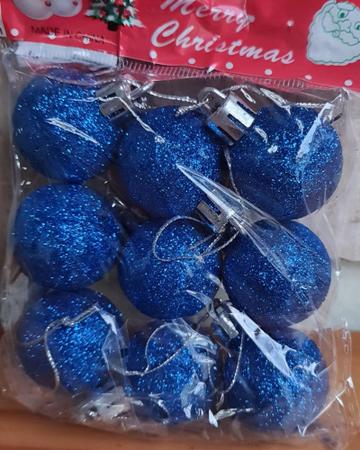 Imagem de Bola De Natal Azul Brilho/fosco/glitter N3 Pacote Com 27 Pcs- NATALKASA