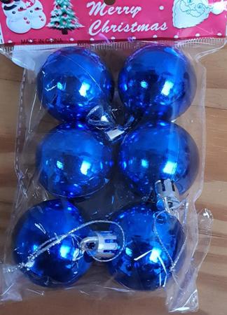 Imagem de Bola De Natal Azul Brilho/Fosco/Glitter N4 Pacote Com 18 Pecas - NATALKASA