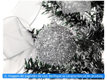 Imagem de Bola de Natal Prata com Glitter NATAL046M