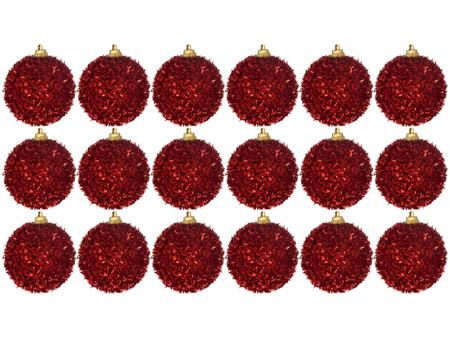 Imagem de Bola de Natal Vermelha com Glitter NATAL044M