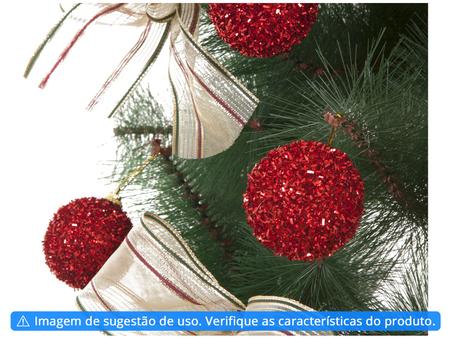 Imagem de Bola de Natal Vermelha com Glitter NATAL044M