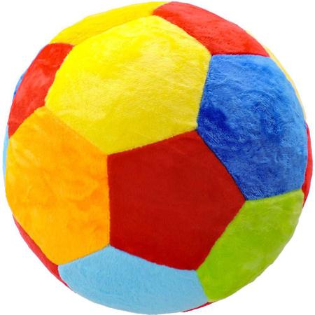 Bola de Futebol Colorida de Pelúcia Vermelha e Preta Grande