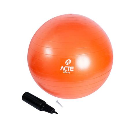 Imagem de Bola de Pilates 45cm, Laranja,  Com Bomba de Ar, T9-45, Acte Sports