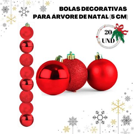 Imagem de Bola Decorativa Natal Lisas - Tamanho Nº 05 (20 Und)