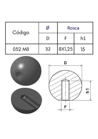 Imagem de Bola Esfera De Baquelite 32mm - Rosca M8 8X1,25