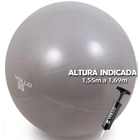 Imagem de Bola Fisioterapia Pélvica Gestante 55cm VP1034 Vollo com Bomba Altura 1,55 a 1,69m