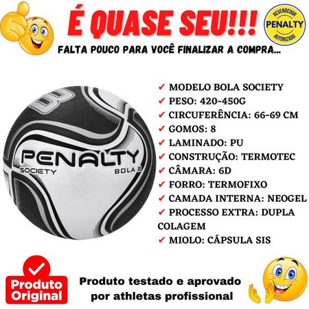 Bola Futebol De Society Jogo Termotec Penalty 8 X - Bola de Futebol Society  - Magazine Luiza