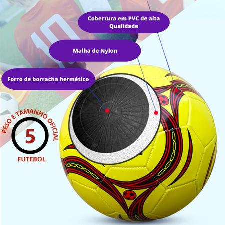 Imagem de Bola Futebol Tamanho 5 Oficial Capotão + Bomba De Ar E Bico
