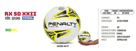 Bola Futsal Penalty Rx 50 Sub-7 - Amarela - Bola de Futsal - Magazine Luiza