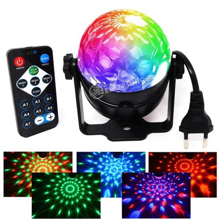 Bola Maluca Mini Globo Jogo De Luz Led Rgb Festa Possui Controle