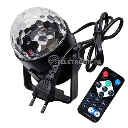 Bola Maluca Mini Globo Jogo De Luz Led Rgb Festa Possui Controle