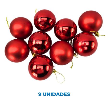 Jogo C/6 Peças Bolas Trabalhada Bolinhas Rosa 8cm 1106695