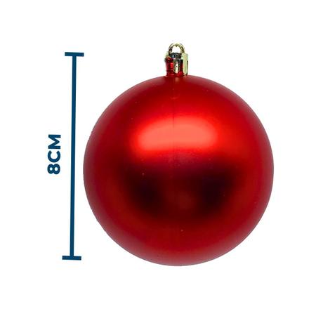 Bola Natalina Pendente Em Tubo C/8 P Árvore de Natal 8 Cm - Tem