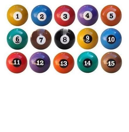 Bolas De Bilhar 52 mm Numeradas C/ Listra, Snooker, Sinuca - LOJA DO NOEL