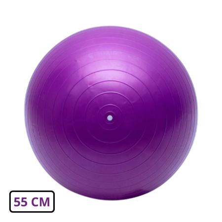 Imagem de Bola Suiça para Pilates 55cm Roxa com Bomba de Inflar - LiveUp