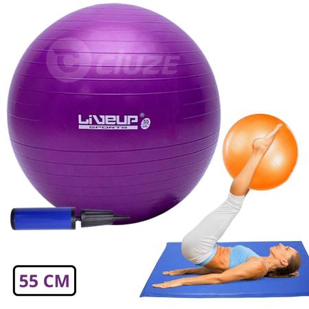 Imagem de Bola Suiça para Pilates 55cm Roxa com Bomba de Inflar - LiveUp