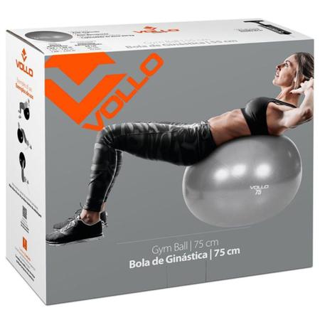Imagem de Bola suíça para pilates e yoga gym ball com bomba 75cm vollo